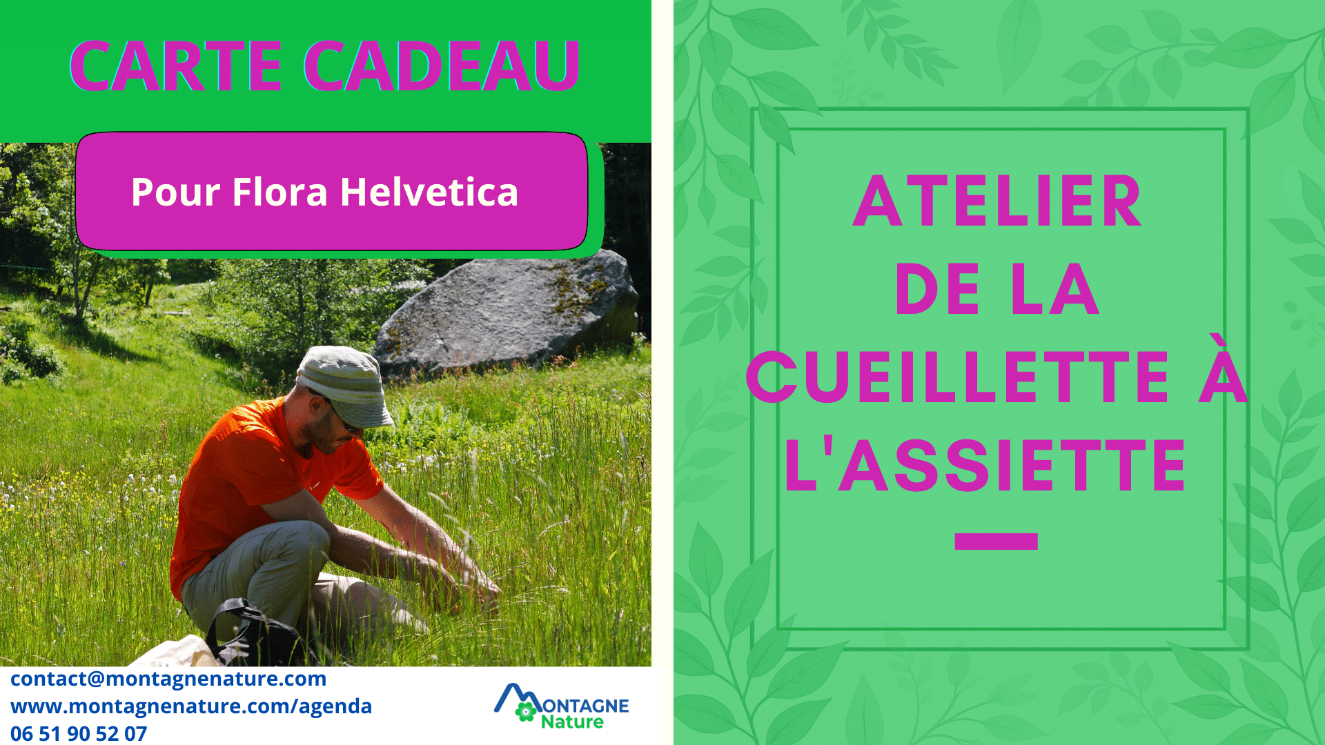 carte cadeau atelier de la cueillette à l'assiette